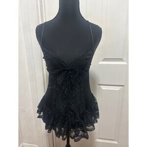 Vintage Avon Fashions Made in US 100% Nylon Black Teddy Lingerie Medium